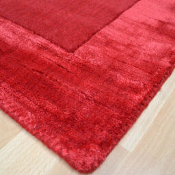 Red Bordered Modern Wool Handmade Rug For Dining Room Bedroom & Living Room-120Cm X 170Cm - thumbnail 2