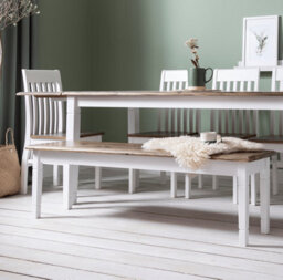 Nöa & Nani Noa & Nani Hallway Bench Kitchen Dining Entryway In White And Dark Pine Canterbury 157Cm - thumbnail 3