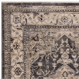 Charcoal Traditional Luxurious Traditional Easy To Clean Bordered Bedroom Dining Room Living Room Rug -200Cm X 290Cm - thumbnail 4