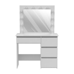 Living And Home White Mdf Hollywood Dressing Table With Large Lighted Mirror - thumbnail 3