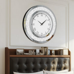 Artloge Large Mirror Reflection Sparkle Crushed Wall Clock Roman Numeral With Hanging Hooks,80Cm - thumbnail 8