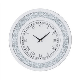Artloge Large Mirror Reflection Sparkle Crushed Wall Clock Roman Numeral With Hanging Hooks,80Cm - thumbnail 7