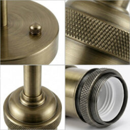 Retro Flush Mount Ceiling Light Green Brass E27 Lamp Holder Industrial Single Head Pendant Ceiling Fixture For Living Room - thumbnail 7