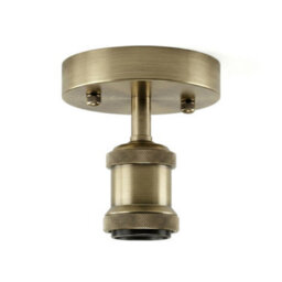 Retro Flush Mount Ceiling Light Green Brass E27 Lamp Holder Industrial Single Head Pendant Ceiling Fixture For Living Room - thumbnail 8