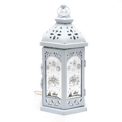 Shatchi Christmas Led Lamp Lantern Indoor Usb Battery Xmas Decorative Light, White - image 1