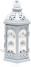 Shatchi Christmas Led Lamp Lantern Indoor Usb Battery Xmas Decorative Light, White - thumbnail 2