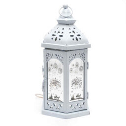 Shatchi Christmas Led Lamp Lantern Indoor Usb Battery Xmas Decorative Light, White - thumbnail 1