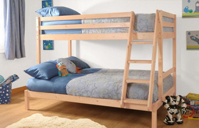 Comfy Living Triple Bunk Bed 3Ft & 4Ft Wooden Pine - image 1