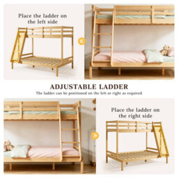 Comfy Living Triple Bunk Bed 3Ft & 4Ft Wooden Pine - thumbnail 5