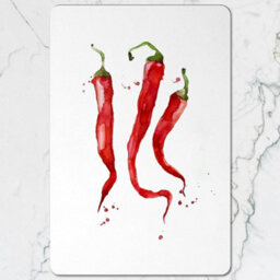 Benjamin Tate Design Placemat Coaster Set With Wood Base Red Pepper Art Limited - thumbnail 2
