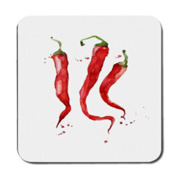 Benjamin Tate Design Placemat Coaster Set With Wood Base Red Pepper Art Limited - thumbnail 3