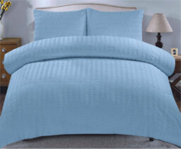 TheWhiteWater Limited Duvet Cover Set Seersucker Single/double/king/super King Bedding Set - Duvet Cover + Matching Pillowcase -  Duck Egg - thumbnail 3
