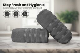 Casabella Bath Sheets 2 Pack Jumbo Bathsheet 90X180 Cm 100% Cotton Towels Quick Dry Super Soft Highly Absorbent Silver - thumbnail 3