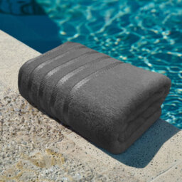 Casabella Bath Sheets 2 Pack Jumbo Bathsheet 90X180 Cm 100% Cotton Towels Quick Dry Super Soft Highly Absorbent Silver - thumbnail 2