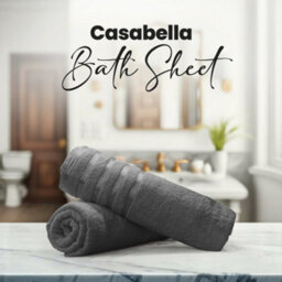 Casabella Bath Sheets 2 Pack Jumbo Bathsheet 90X180 Cm 100% Cotton Towels Quick Dry Super Soft Highly Absorbent Silver - thumbnail 6