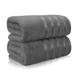 Casabella Bath Sheets 2 Pack Jumbo Bathsheet 90X180 Cm 100% Cotton Towels Quick Dry Super Soft Highly Absorbent Silver