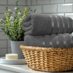 Casabella Bath Sheets 2 Pack Jumbo Bathsheet 90X180 Cm 100% Cotton Towels Quick Dry Super Soft Highly Absorbent Silver - thumbnail 4