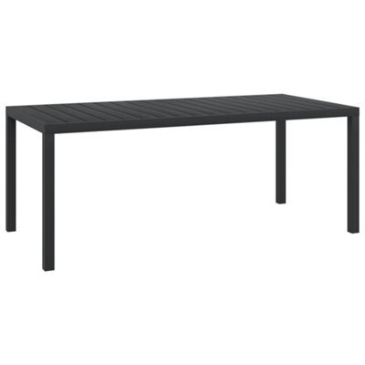 Vidaxl Garden Table Black 185X90X74 Cm Aluminium And Wpc - image 1
