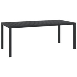 Vidaxl Garden Table Black 185X90X74 Cm Aluminium And Wpc - thumbnail 1