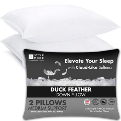 istyle mode (2 Pack) Goose Feather Down Bed Pillows For Sleeping, Standard-Queen(74Cmx48Cm), High Filling 900G