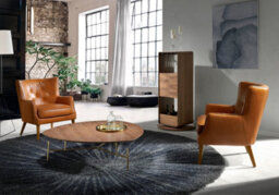 Angel Cerda Stylish Brown Leather Chester Armchair For Modern Homes - thumbnail 2