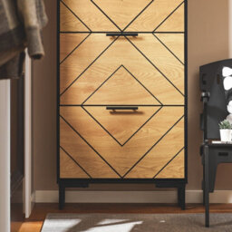 Sobuy Fsr164-Sch, Shoe Cabinet Shoe Rack Shoe Storage Cupboard With 3 Flip-Drawers, Black,w62Xd24Xh124 - thumbnail 4