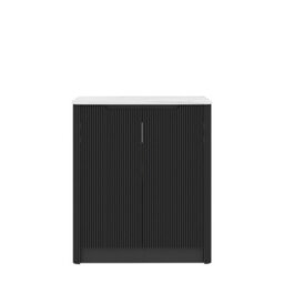 Royal Bathrooms Avenza 700mm Matt Obsidian Black Floor Standing Vanity Unit 2 Door Carrara White Undrilled Worktop & No Basin - thumbnail 6