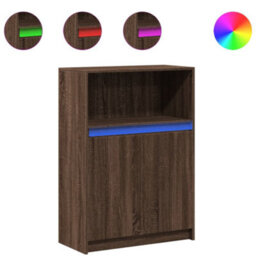 Berkfield Sideboard With Led Brown Oak 72X34X100 Cm Engineered Wood - thumbnail 2