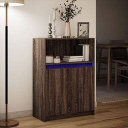 Berkfield Sideboard With Led Brown Oak 72X34X100 Cm Engineered Wood - thumbnail 5
