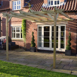 Rutland County Garden Furniture Wall Mounted Garden Pergola - Wood - L180 X W360 X H270 Cm - Light Green - thumbnail 3