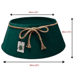 Holly International Velvet Tree Skirt Emerald Green - 56Cm - thumbnail 2