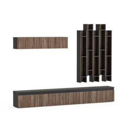 Decorotika Annecy Moduler Modern Tv Unit Wall Mount Customizable Layout Black Alina - thumbnail 4