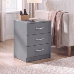 Vida Designs Riano 3 Drawer Grey Bedside Chest - Set of 2 - thumbnail 4