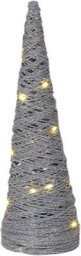 Urbn-Living Urbnliving 40Cm Led Light Up Christmas Tree Silver With Glitter Single Cone Pyramids Glitter Fairy Lights Ornament - thumbnail 2