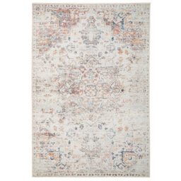 Loomed Distressed Beige Multicolour Persian Style Washable Non Slip Rug 80X150Cm - thumbnail 1