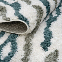 The Rugs Moodi Shaggy Green Nyra Rug Runner Abstract Thick High Pile For Living Rooms, Bedrooms, Hallways, Kitchens - thumbnail 4
