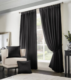 Luxury Living Adiso Pencil Pleat Taped Top Curtains Black - thumbnail 2