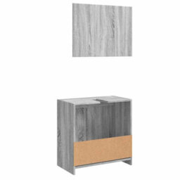 Walplus 2 Piece Bathroom Furniture Set Grey Sonoma Engineered Wood - thumbnail 7