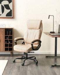 Beliani Executive Chair Proud Faux Leather Beige - thumbnail 2