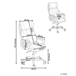 Beliani Executive Chair Proud Faux Leather Beige - thumbnail 3