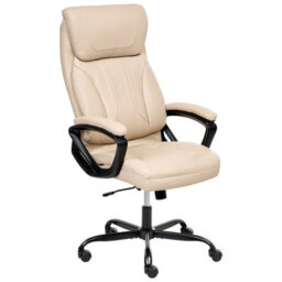 Beliani Executive Chair Proud Faux Leather Beige
