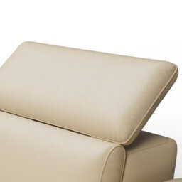 Valencia Pista Modern Top Grain Leather Reclining Sectional Left Hand Facing Chaise Sofa Beige Stainless Steel Legs - thumbnail 8