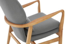 Orsina Contemporary Grey Chair With Birhwood Frame, Nordic Design Wooden Chair, Supportive Seating Accent Chair - thumbnail 6