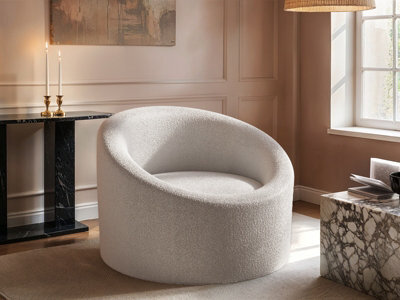 Solace+Co Amari Cream Boucle Accent Swivel Chair - image 1