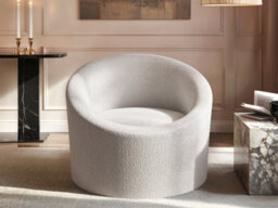 Solace+Co Amari Cream Boucle Accent Swivel Chair - thumbnail 2