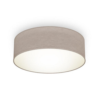 B.k.licht Bulb Socket E27 Taupe Fabric Shade Ceiling Lamp (Dia)30Cm - image 1