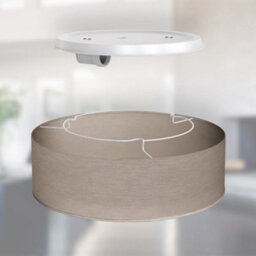 B.k.licht Bulb Socket E27 Taupe Fabric Shade Ceiling Lamp (Dia)30Cm - thumbnail 3