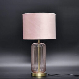 First Choice Lighting Walpole - Blush Glass And Antique Brass Table Lamp With Pink Shade - thumbnail 5