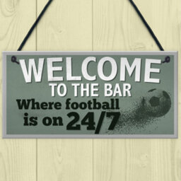 Red Ocean Welcome To The Bar Sign Pub Bar Man Cave Sign Gifts For Men World Cup Football Gift - thumbnail 2