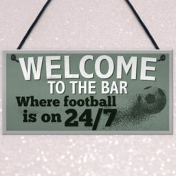 Red Ocean Welcome To The Bar Sign Pub Bar Man Cave Sign Gifts For Men World Cup Football Gift - thumbnail 3